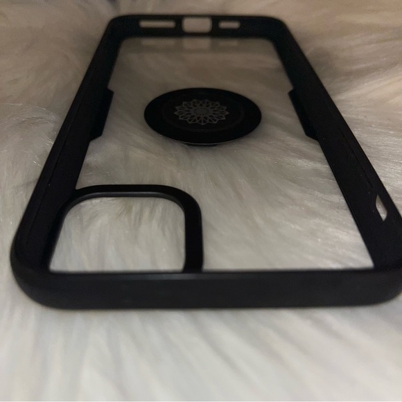 iPhone 11 Pro Max black and clear cell phone cover with stand - Picture 7 of 9